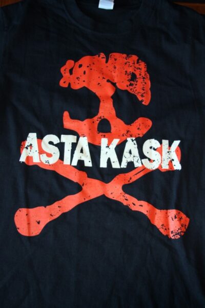 Asta Kask - Rough Red Skull/Logo (Black T-S)