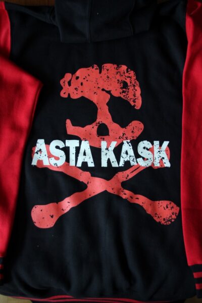 Asta Kask - Rough Red Skull/Logo (Black/Red, Baseball Zip Hood)